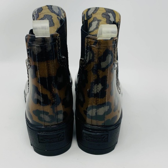 Seven7 Rain Boots Women's Size 10 Leopard Chelsea Water Resistant Ankle - Picture 3 of 9